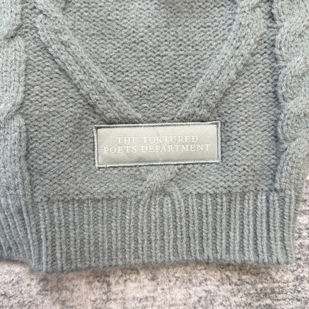 Taylor Swift The Tortured Poets Department Cardigan Sweater XS/Small Cable Knit - Picture 9 of 12